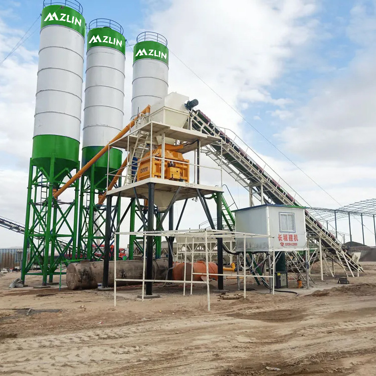 Official Manufacturer Hzs180 150 M3/h Concrete Batching Plant With 4 Units Aggregate Storage Hopper