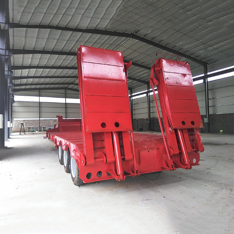 Cheap 3 Axle 60-120 Tons Used Trucks Spare Parts Low Bed Truck Trailer Low Bed Truck Semi Trailer