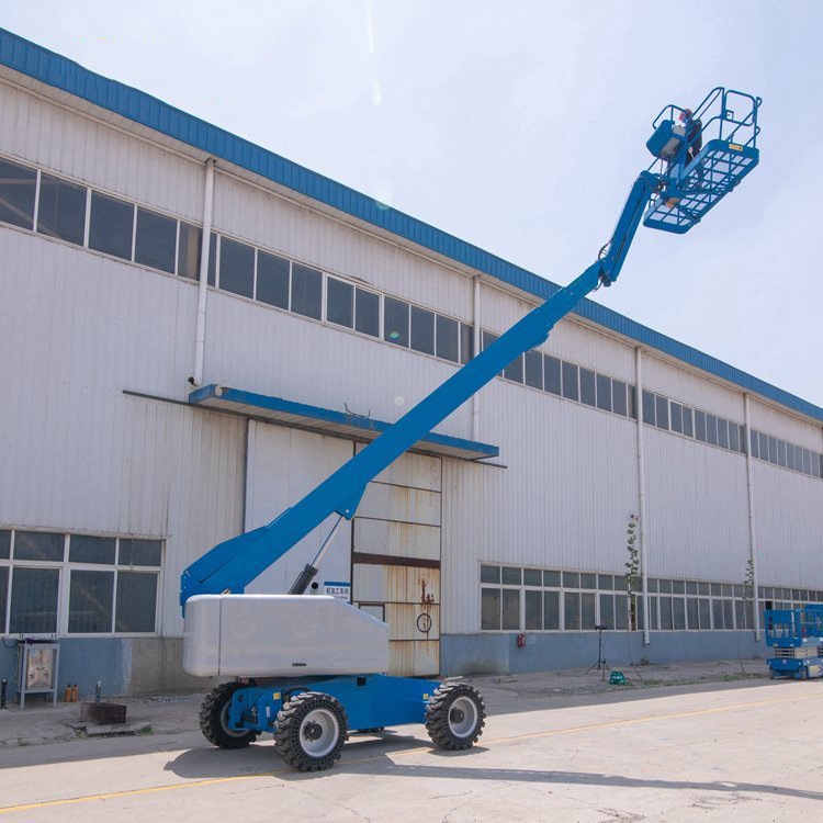 Boom Material Scissor Lift Rental Tow Behind Sky Trailer Man Lift Aerial Working Platform Outdoors Towable Curved Arm Lift