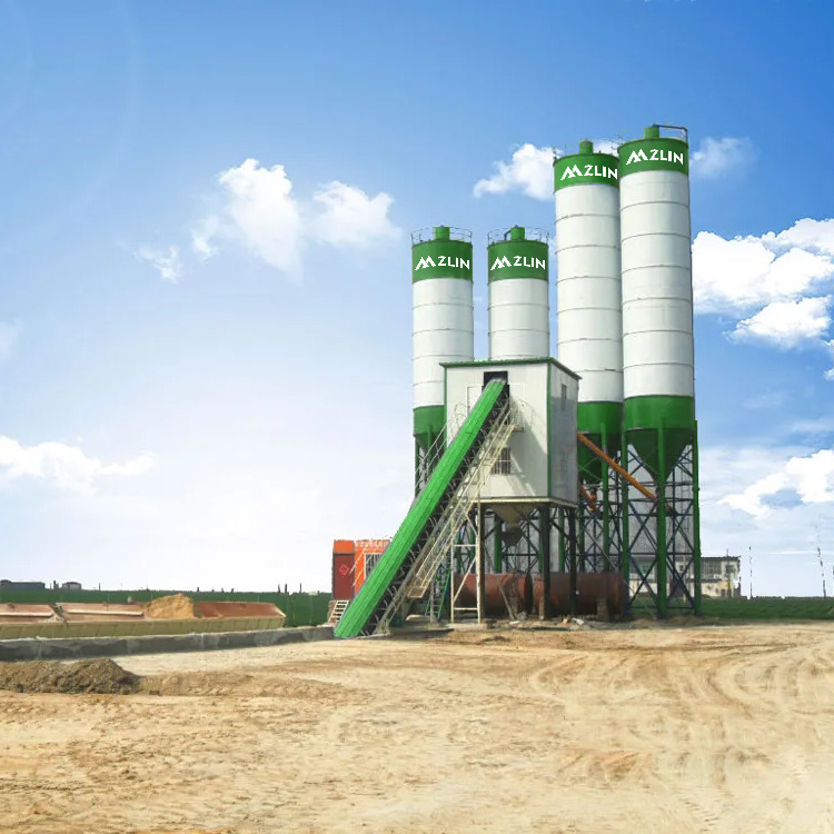 Official Manufacturer Hzs180 150 M3/h Concrete Batching Plant With 4 Units Aggregate Storage Hopper