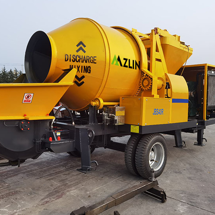 Factory Provide Automatic Mobile Concrete Mixer Pump Diesel JBS40R Concrete Pump With Mixer