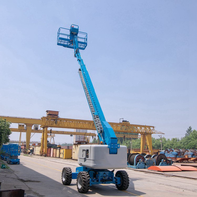 Boom Material Scissor Lift Rental Tow Behind Sky Trailer Man Lift Aerial Working Platform Outdoors Towable Curved Arm Lift