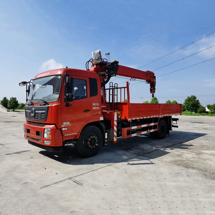 Articulated Boom Self Loader Crane 6 Tons Truck Mounted Hydraulic Mobile Crane With Working Basket