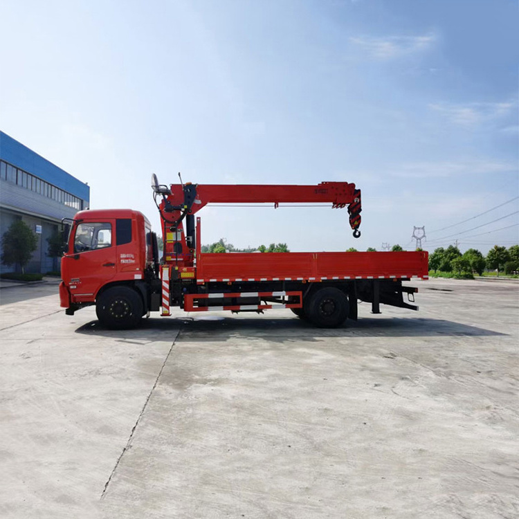 Articulated Boom Self Loader Crane 6 Tons Truck Mounted Hydraulic Mobile Crane With Working Basket