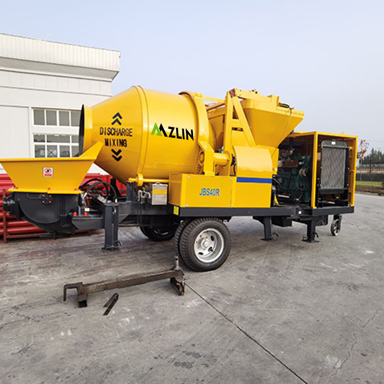 Factory Provide Automatic Mobile Concrete Mixer Pump Diesel JBS40R Concrete Pump With Mixer