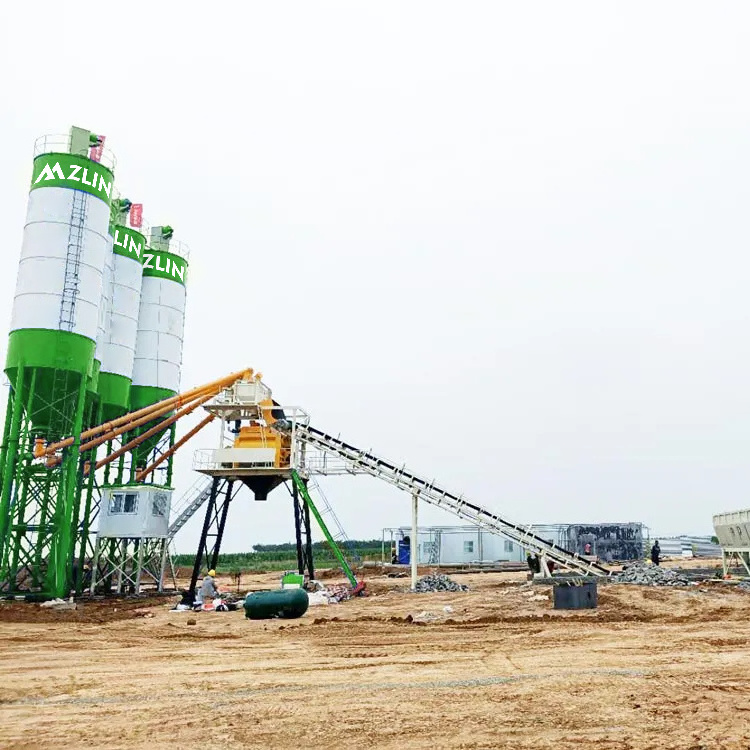 Official Manufacturer Hzs180 150 M3/h Concrete Batching Plant With 4 Units Aggregate Storage Hopper