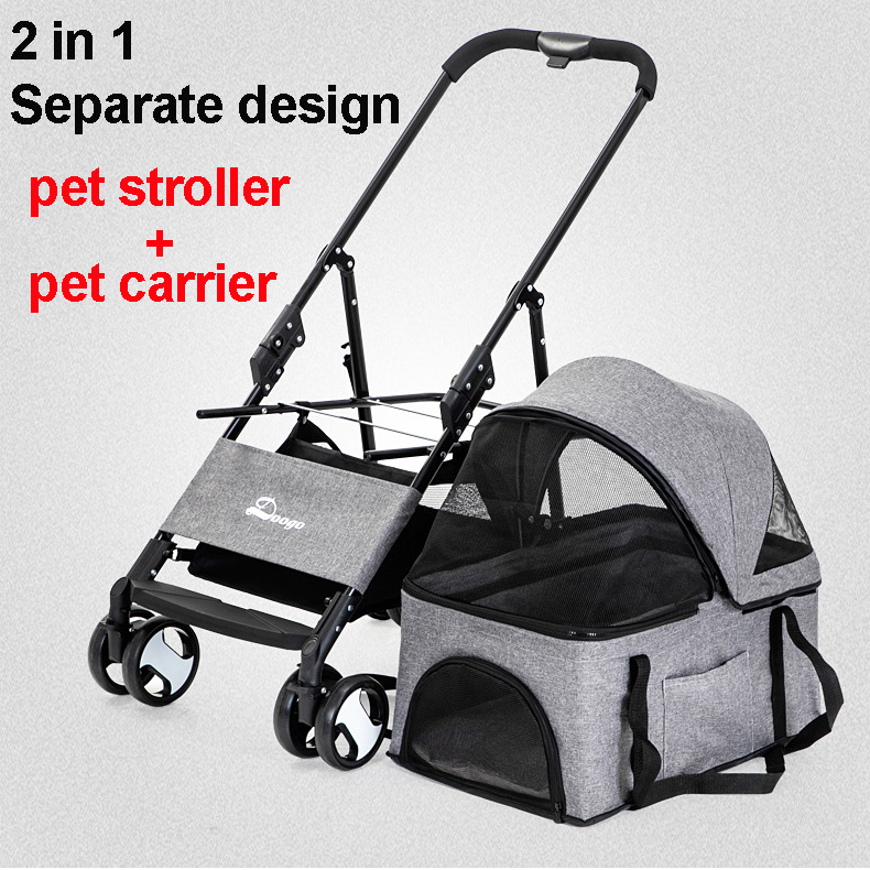 ZMaker 2 In 1 Wholesale Pet Stroller Dog Carrier 4 Wheels Detachable Pet Stroller For Dogs