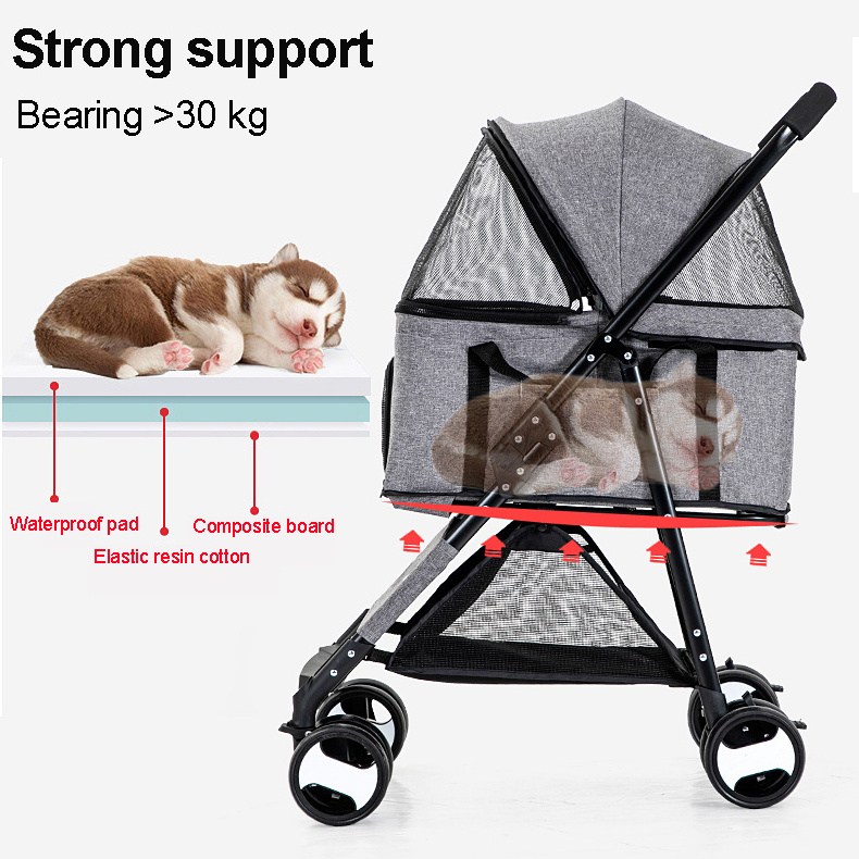 ZMaker 2 In 1 Wholesale Pet Stroller Dog Carrier 4 Wheels Detachable Pet Stroller For Dogs