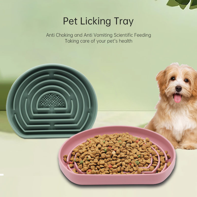 ZMaker Labyrinth Slow Food Pet Bowl Slow Down Eating Dog Feeder Puzzle Silicone Dog Feeding Bowls with Suction Cups