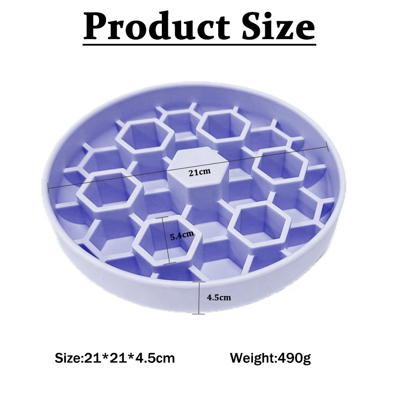 ZMaker 2024 New Round Honeycomb Pet Slow Feeder Custom Silicone Dog Bowl