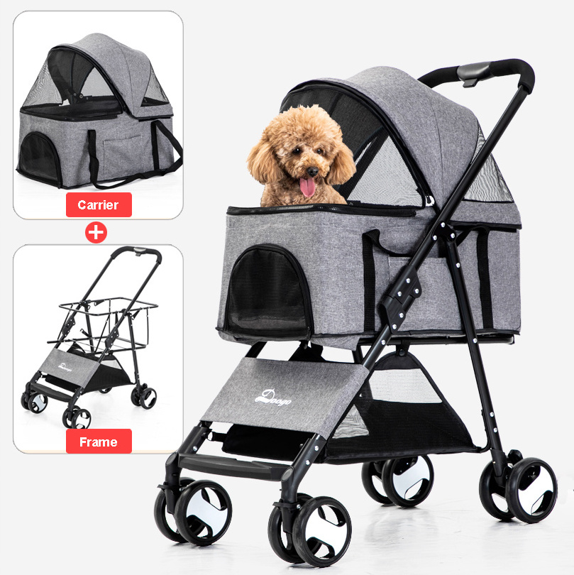 ZMaker 2 In 1 Wholesale Pet Stroller Dog Carrier 4 Wheels Detachable Pet Stroller For Dogs