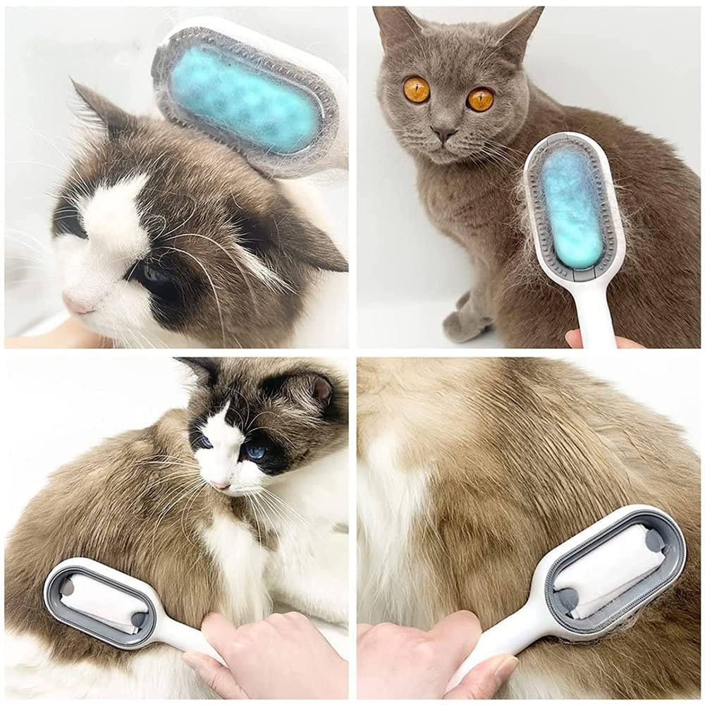 ZMaker Pet Hair Removal Comb with Water Tank 4 in 1 Cat Grooming Brush Pet Hair Cleaner Brush Cat Hair Brush with Water