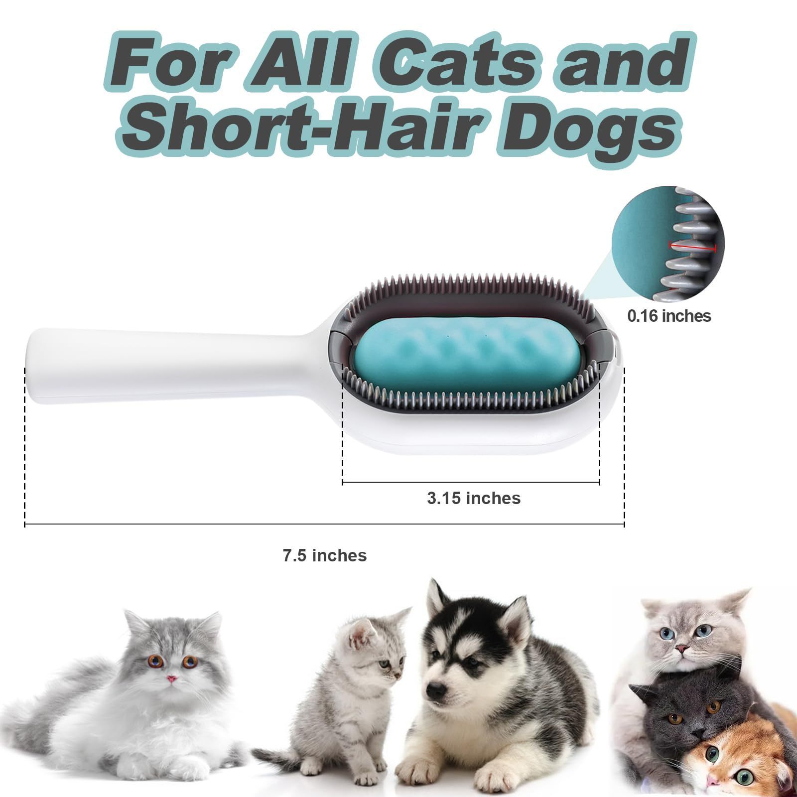 ZMaker Pet Hair Removal Comb with Water Tank 4 in 1 Cat Grooming Brush Pet Hair Cleaner Brush Cat Hair Brush with Water