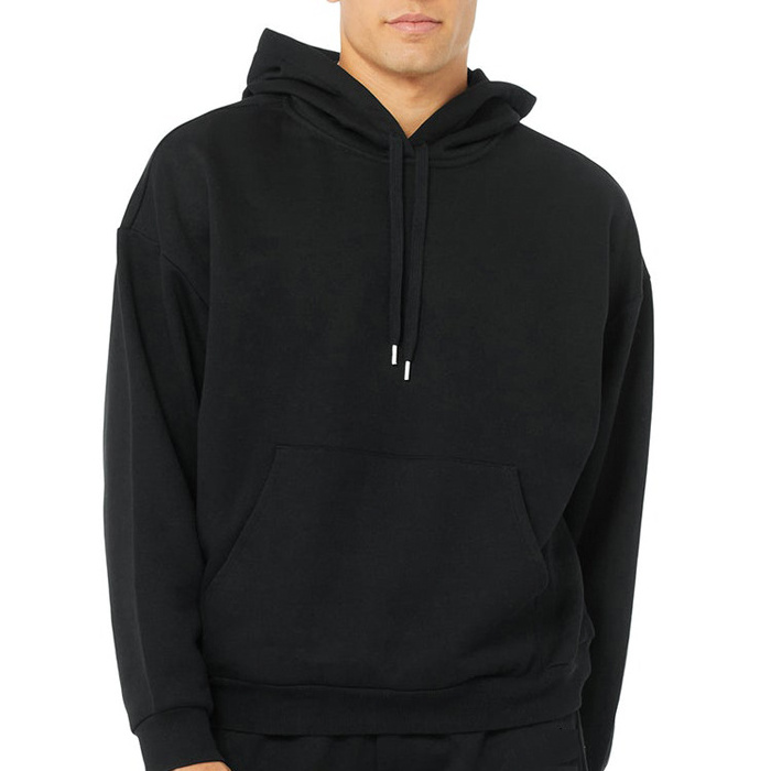 Diagonal French Terry Practice Men's Hoodies Tipped Drawstring Classic Oversize Pullover