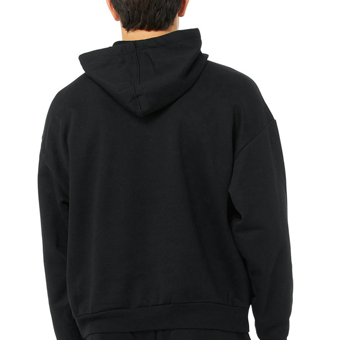 Diagonal French Terry Practice Men's Hoodies Tipped Drawstring Classic Oversize Pullover