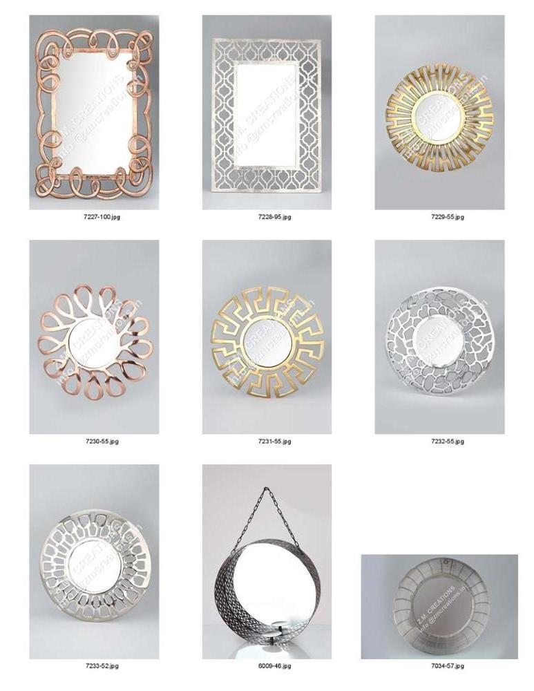 Round Shape Metal Material Home Hotel Office And Wedding Decoration Wall Mirror Hot Selling Cheap Price Silver Color