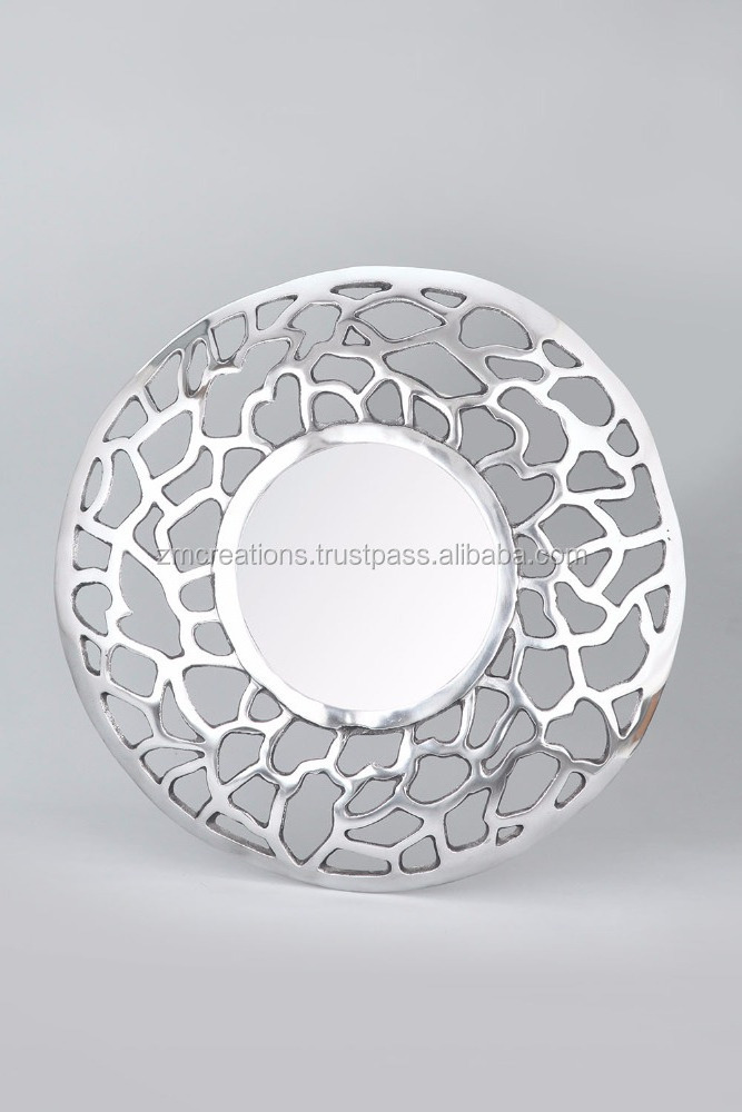 Round Shape Metal Material Home Hotel Office And Wedding Decoration Wall Mirror Hot Selling Cheap Price Silver Color