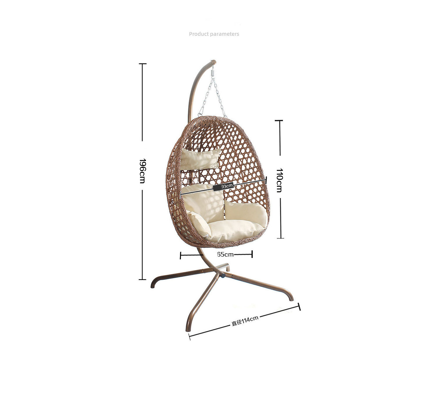 Home hanging chairs hanging baskets folding leisure chairs rattan baskets outdoor patio egg hang swing chair nest with stand