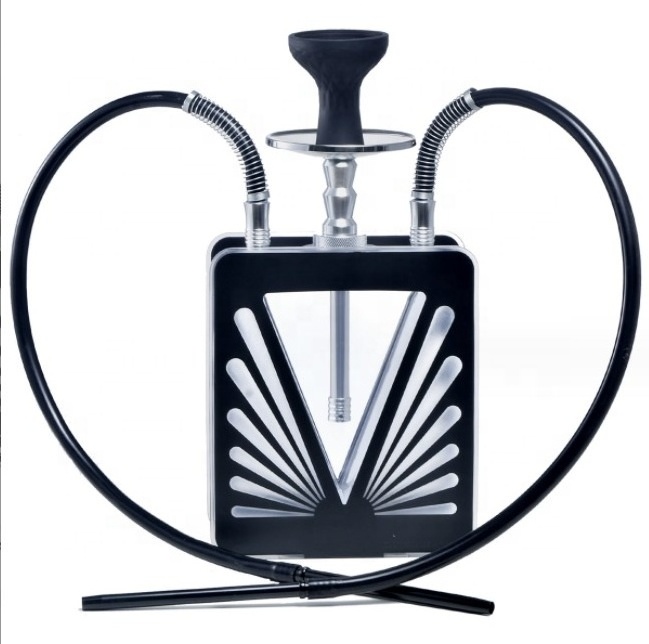 Hot sale Acrylic Hookah set Double Hose Hookah Shisha Pipe Led Hookah Bar Furniture