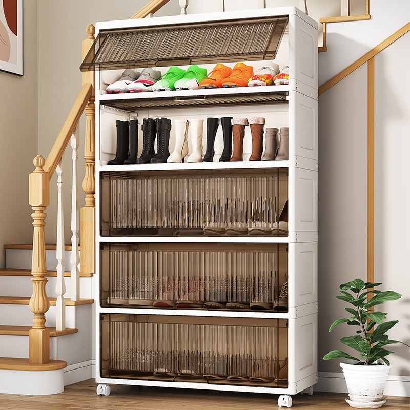 JOY hot selling removable shoe storage cabinet plastic folding shoe rack living room cabinets