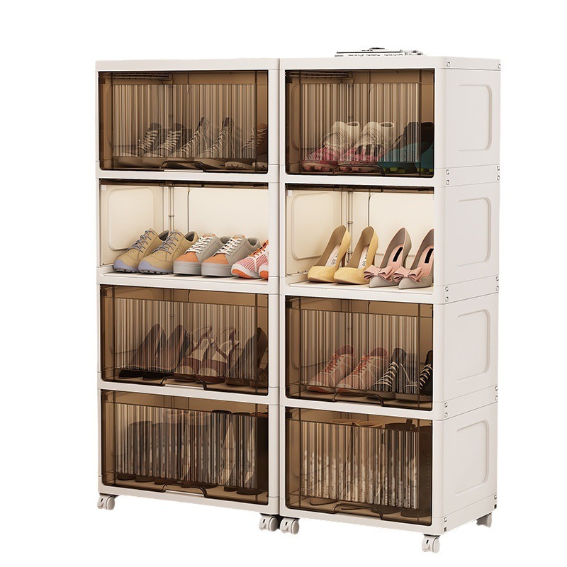 JOY hot selling removable shoe storage cabinet plastic folding shoe rack living room cabinets