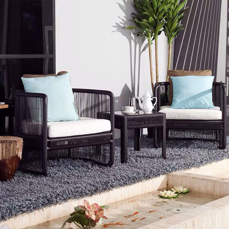 Hot sell Outdoor rattan sofa set outdoor B&B outdoor balcony rattan table and chair set leisure rattan sofa outdoor furniture