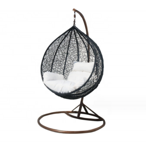 Patio Swings Outdoor Furniture Rope Chair Modern Wicker Rattan Balcony Garden Hanging Double Egg Swing Chair With Metal Stand