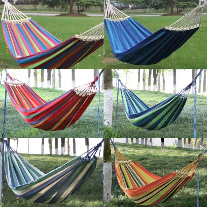 JOY Wholesale Leisure Outdoor Hammock Double Thickened Canvas Hammock Camping Swing Outdoor Hammock