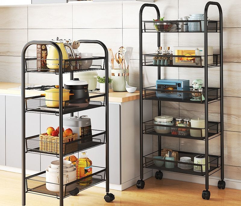 Shelf multi-layer carbon steel removable thickened shelves storage storage rack kitchen bathroom shelves