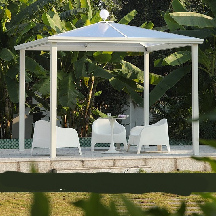 JOY 2024 Outdoor Garden Gazebo Hot New Aluminum Villa Terrace Gazebo with Powder Coated Frame