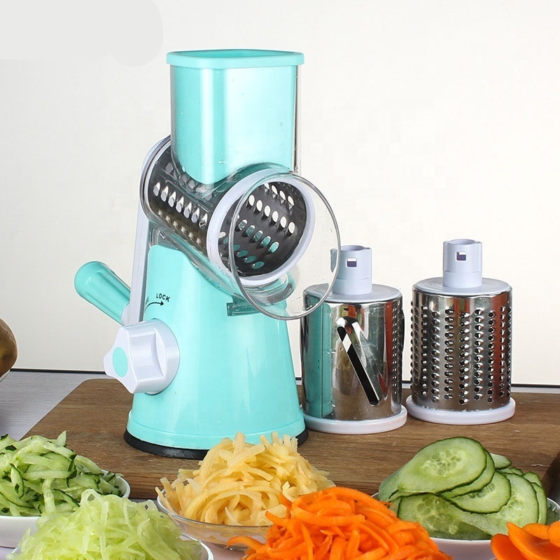 Multifunctional Hand-Cranked Drum Vegetable Cutter Slicing Grinding Kitchen Tool Small Foreign Trade Food Processing Machinery