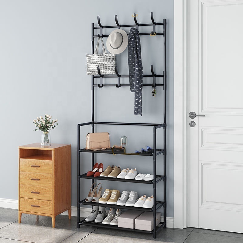 JOY Modern Metal Floor Coat Rack and Shoe Shelf Hot New Simple Multifunctional Living Room Furniture