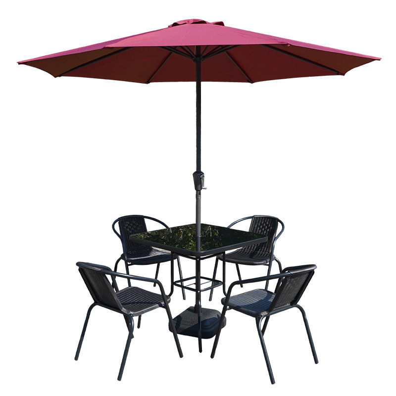 JOY Outdoor Vine Weaving Tables and Chairs for Balcony Garden Vine Weaving Furniture Metal Material Coffee Tables