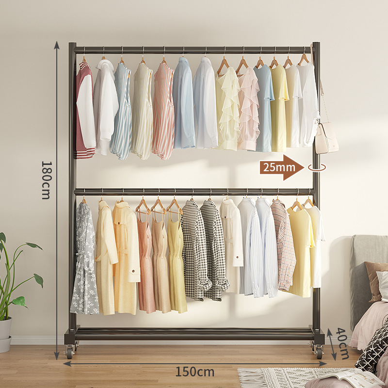 JOY2024 Hot sale high quality cream wind double bedroom drying rack floor household clothes rack simple coat racks