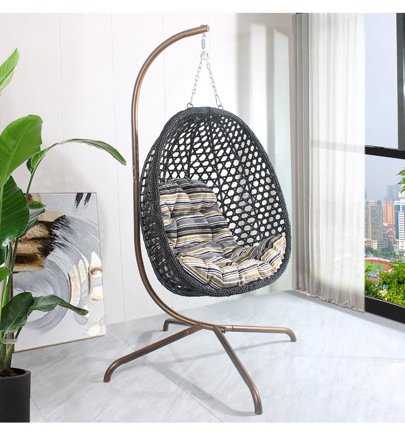 JOY hot selling rattan folding wicker chair outdoor chair rattan thickened cotton garden chair for balcony living room garden