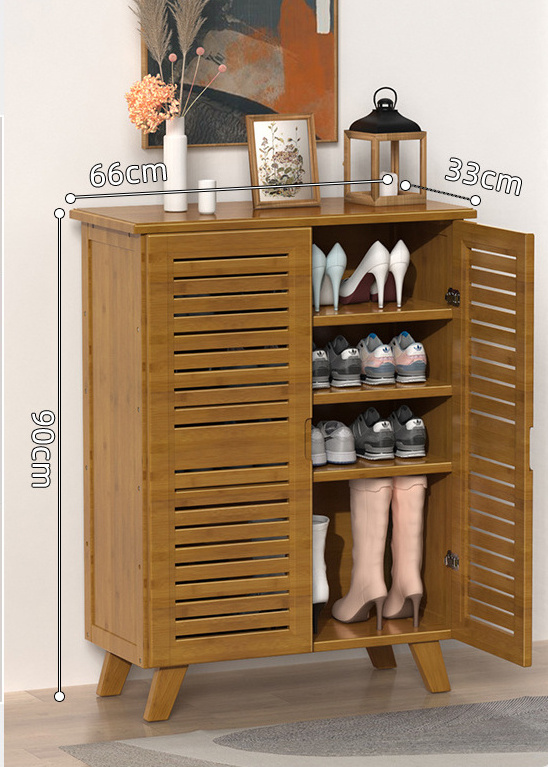 JOY customized hot-selling bamboo shoe rack cabinet with door dustproof living room shoe racks shoe racks for home