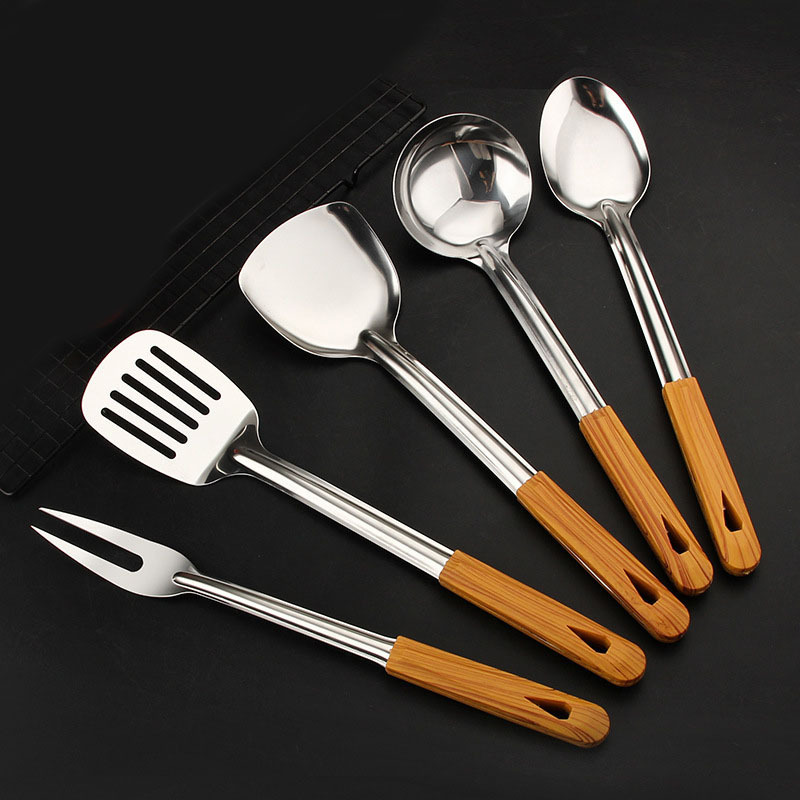 Manufacturer's supply of stainless steel kitchen utensils extended and thickened kitchen set of 7 pieces