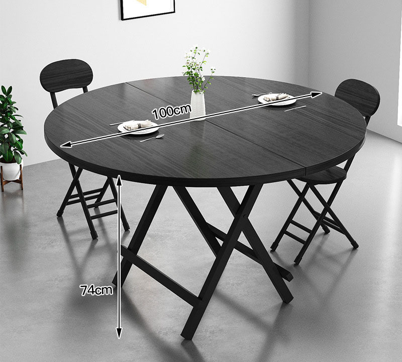 Black portable table and chair folding dining table rectangular circular outdoor professional table and chair set