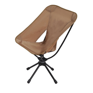 Joy outdoor portable aluminum alloy oxford cloth camping chair folding beach fishing leisure 360 degree rotating moon chair