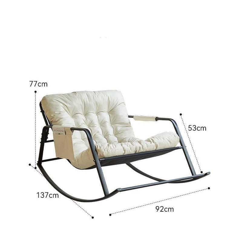 2023 JOY factory hot sale new Wooden Fabric Backrest Modern Rocking Chair For Living Room