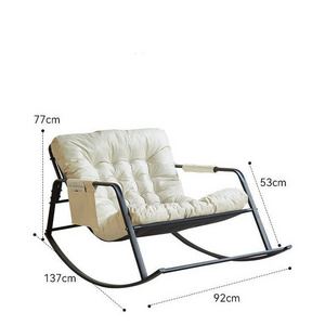 2023 JOY factory hot sale new Wooden Fabric Backrest Modern Rocking Chair For Living Room