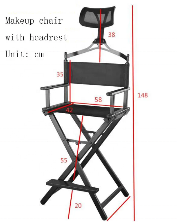 Professional Custom OEM Director Makeup Pool Chairs Minimalist Frame Folding Chair with Headrest Portable Durable Aluminum Metal