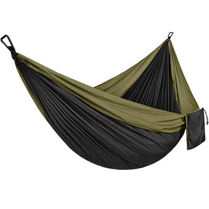 JOY high quality outdoor nylon hammock single person leisure camping stowable portable swing bed for yard camping