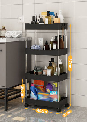 Multilayer Save Space Plastic  Crack Shelf Kitchen Narrow Storage Racks Bathroom Removable Rack  Kitchen Organizer