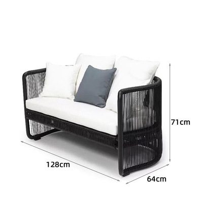 Hot sell Outdoor rattan sofa set outdoor B&B outdoor balcony rattan table and chair set leisure rattan sofa outdoor furniture