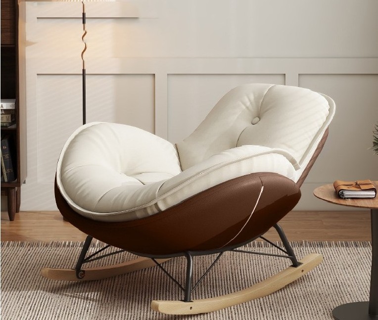 Hot sell Eggshell shape rocking chair adult recliner lazy sofa chair living room balcony home single leisure chair