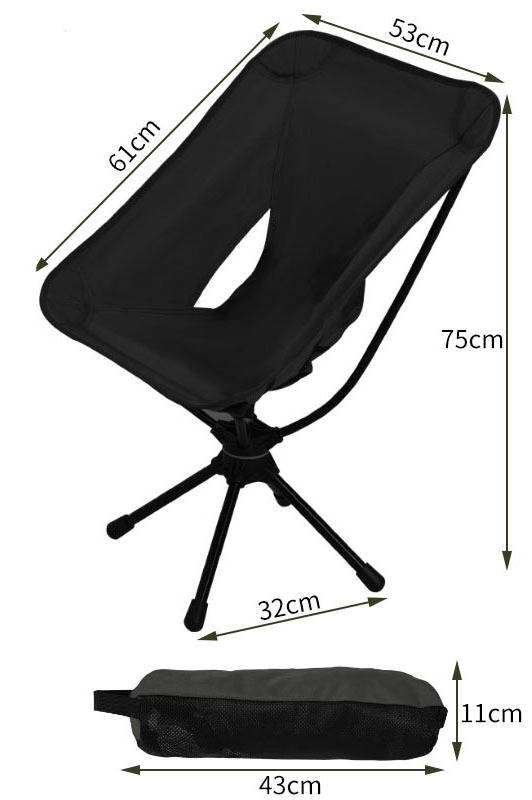 Joy outdoor portable aluminum alloy oxford cloth camping chair folding beach fishing leisure 360 degree rotating moon chair