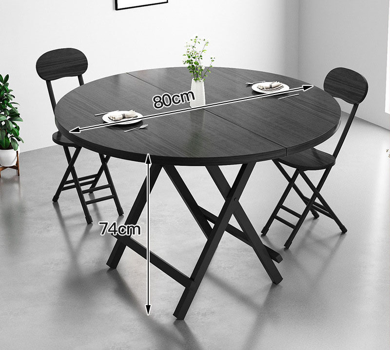 Black portable table and chair folding dining table rectangular circular outdoor professional table and chair set