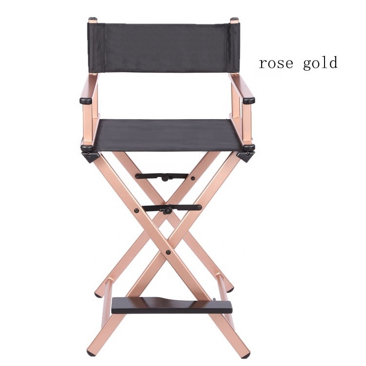 Customized Hot New Product Director Makeup Chairs Frame Foldable Chair with Headrest Portable Durable Aluminum Metal Minimalist