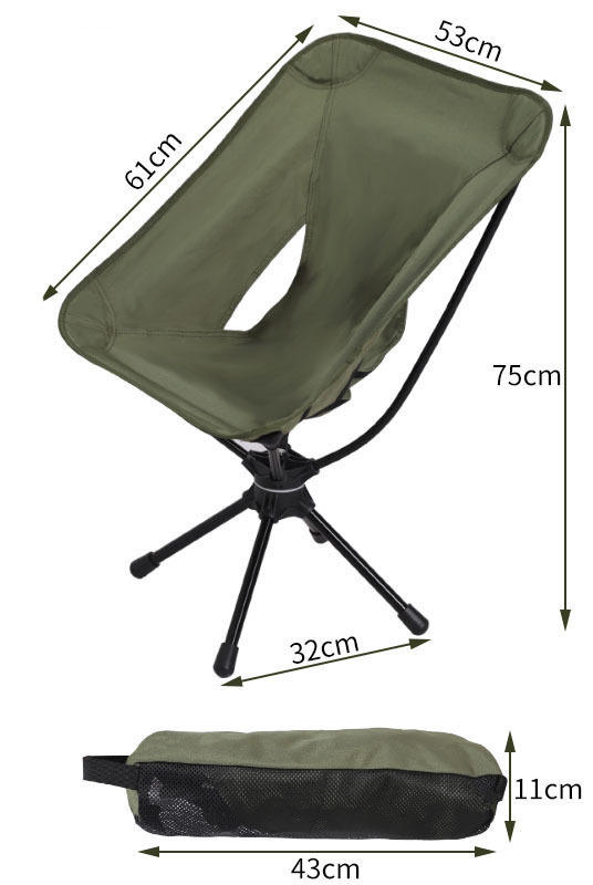 Joy outdoor portable aluminum alloy oxford cloth camping chair folding beach fishing leisure 360 degree rotating moon chair